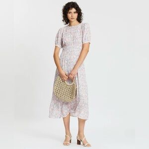 Faithfull The Brand Beline Midi Dress Rust Ditsy Floral Cottagecore‎